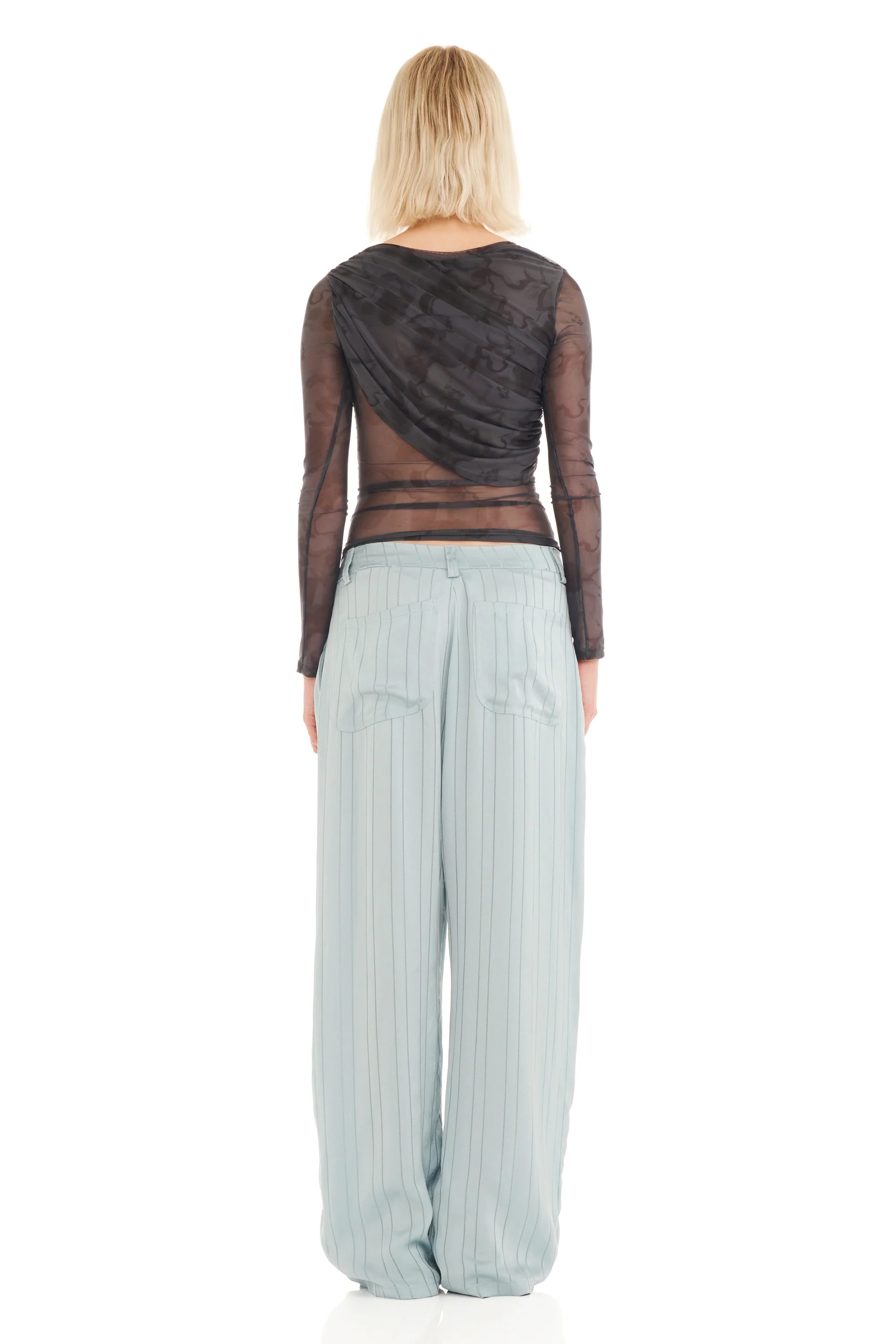 BLACK FLORAL SCRIBBLE WRAPPED CARDIO CREW - Image 4