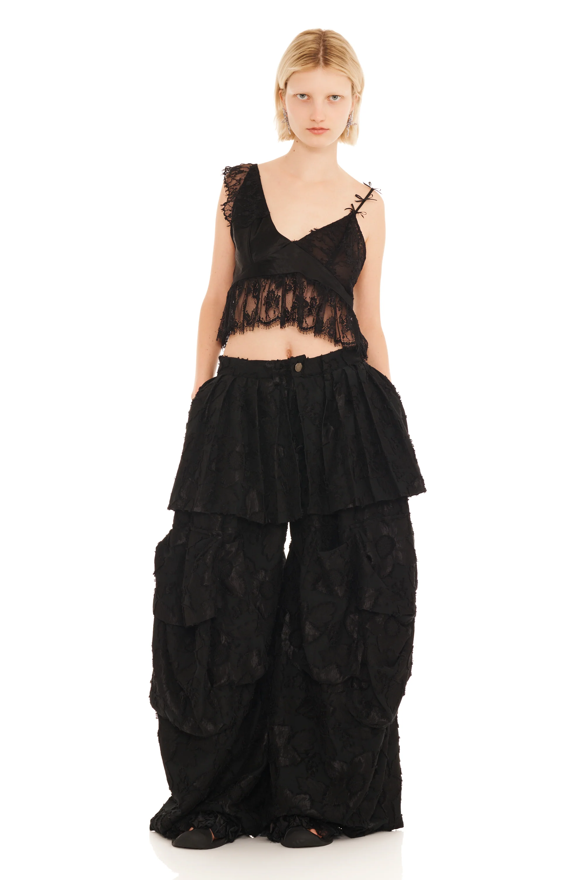 BLACK JACQUARD HAZEL CARGO PANT