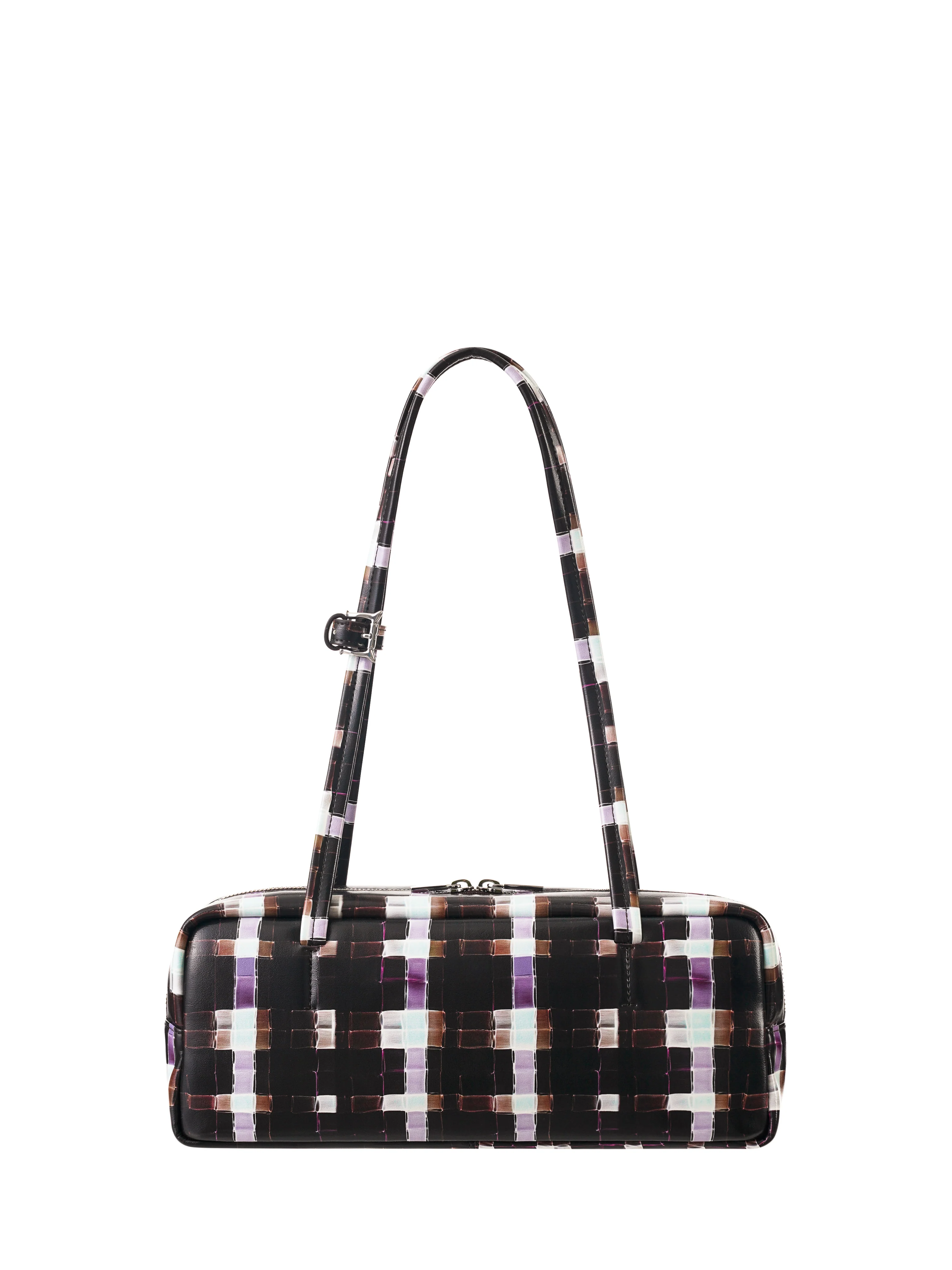 CHOCOLATE PAINTED PLAID BAGUETTE BAG