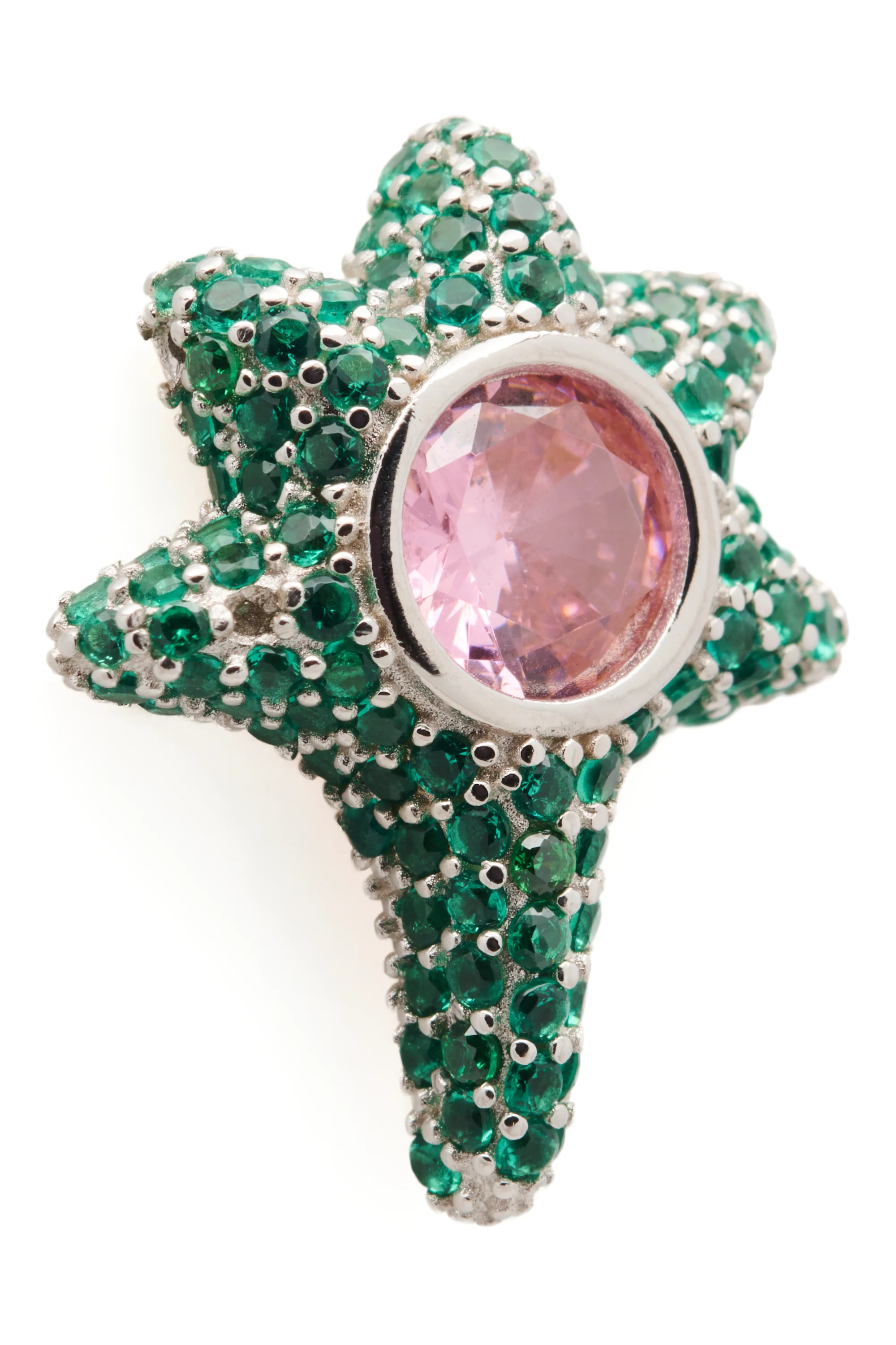 EMERALD PINK CORAL STUDS - Image 2