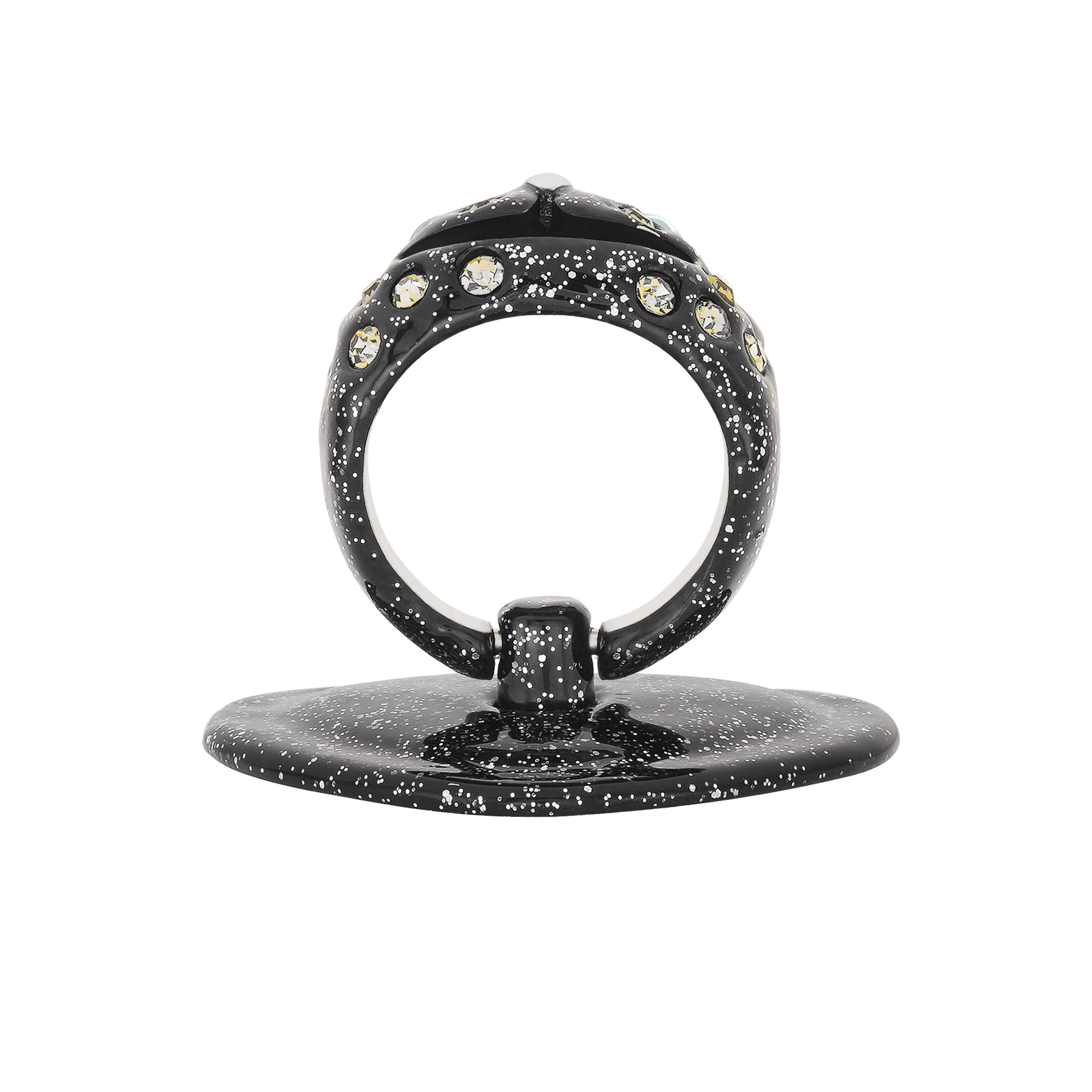 GLITTER BLACK PRINCESS BEAR GRIP RING - Image 6