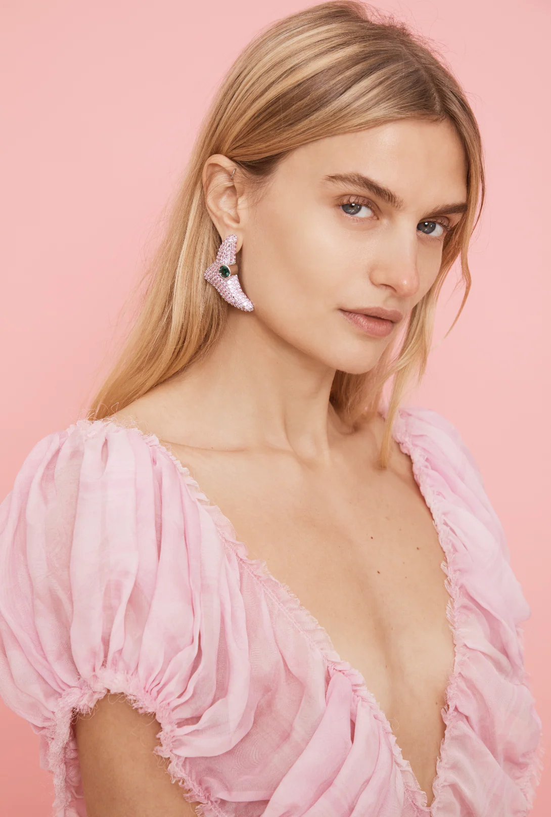 PINK EMERALD SUPER TRIGON STUDS - Image 3