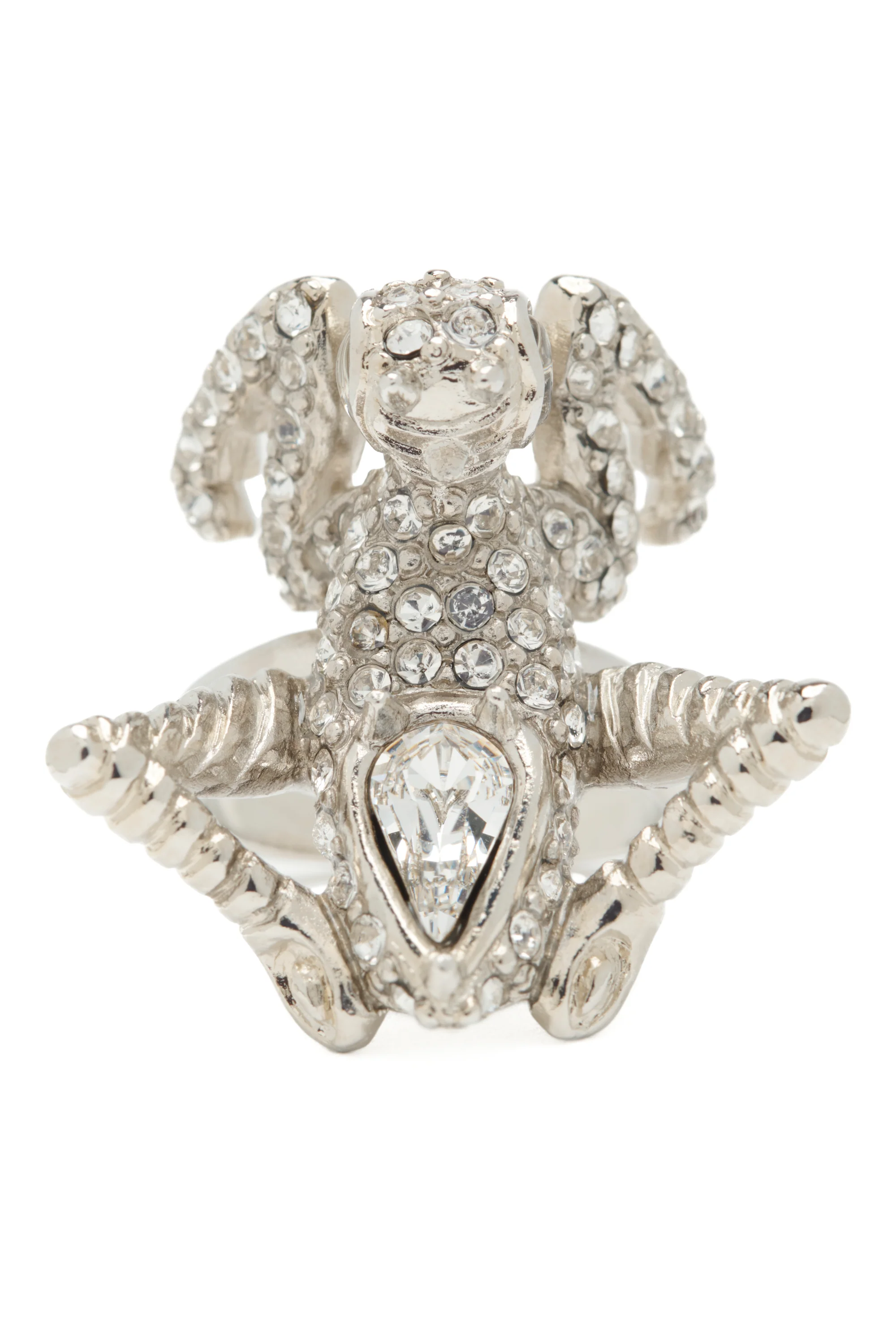 SILVER CLEAR MANTIS RING