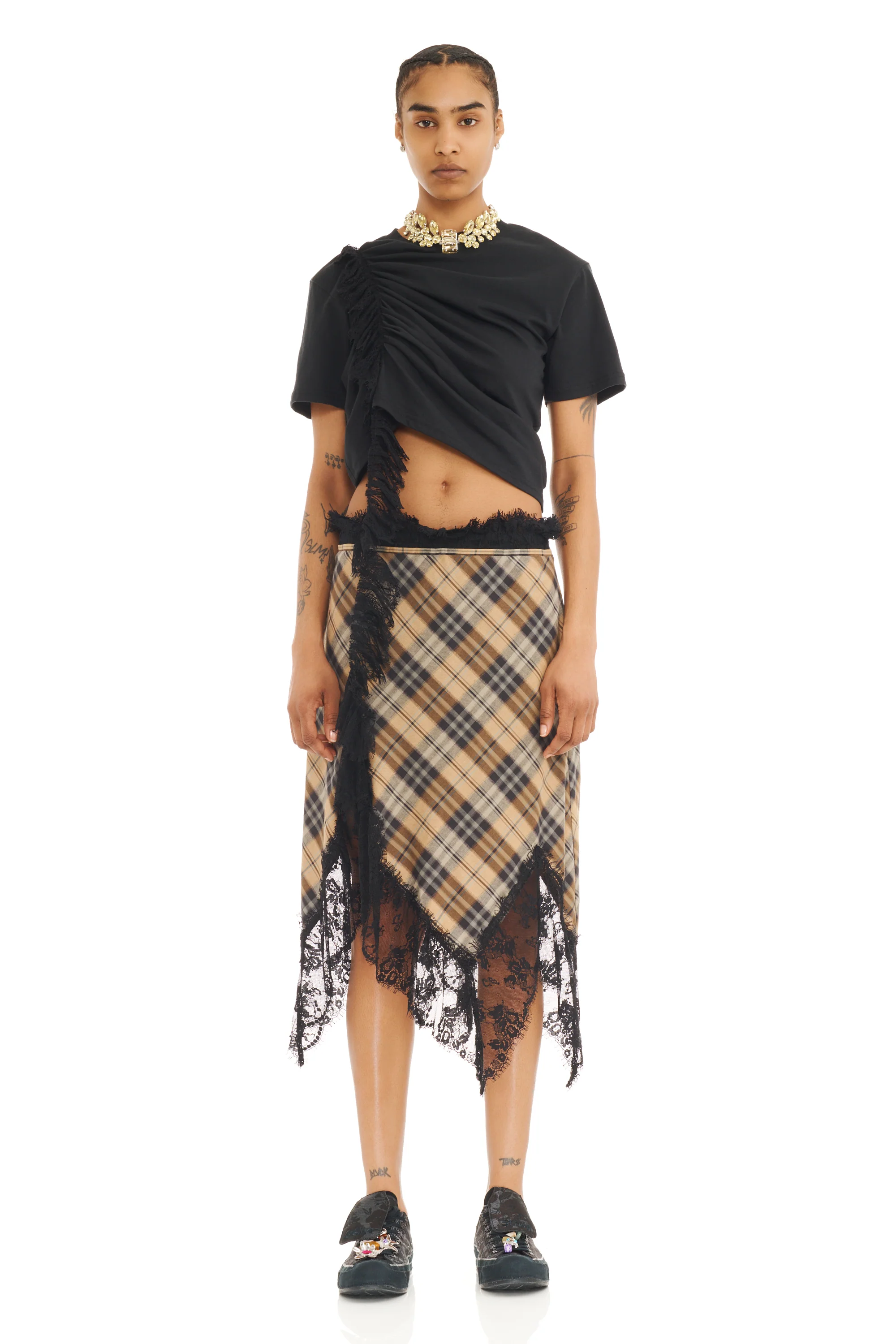 SMOG PLAID WATERLILY SKIRT